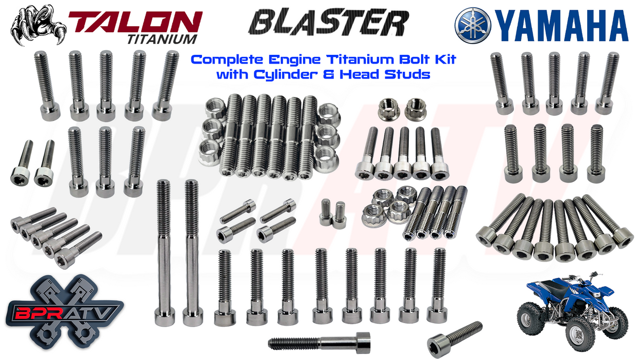 Yamaha Blaster Complete BPRATV TITANIUM Motor Engine Studs Bolts Screw Kit Set