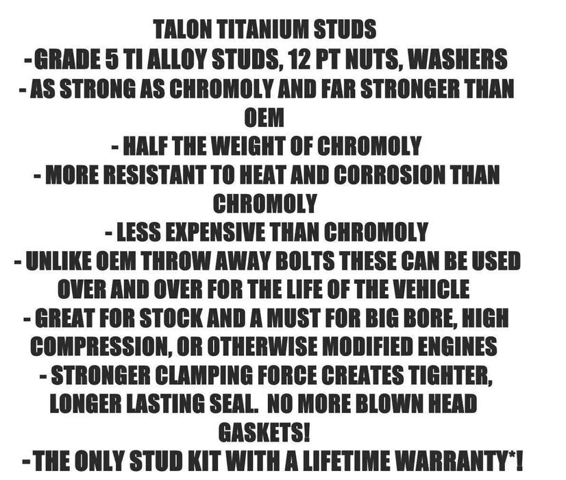 Yamaha Raptor 700R Cylinder Head Studs Kit TITANIUM Cylinder To Crankcase Bolts