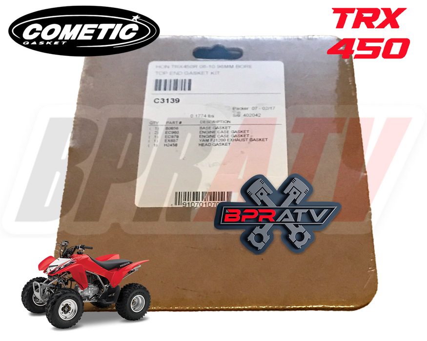 06+ TRX450R TRX 450R 96mm CP Piston Cylinder Top Cometic Stage 2 Hot Cams Chain
