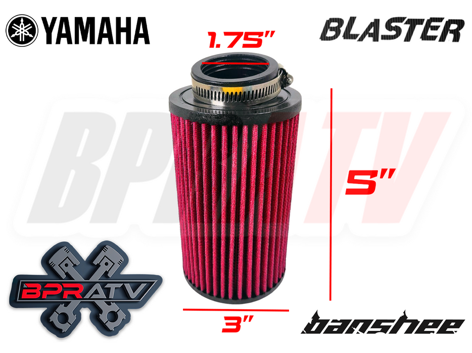 Yamaha Blaster YFS200 YFS 200 K&N Style Air Filter Pod 5" 26mm Stock Mikuni PWK